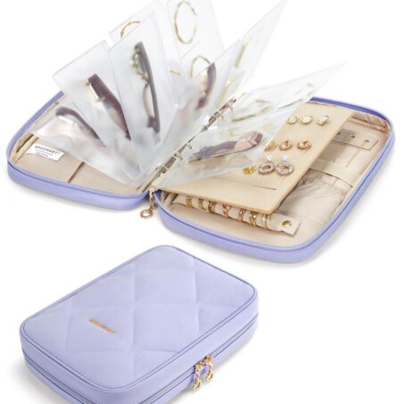 FAN-SHAPE Layered Organizer (Purple) – กล่องจัดระเบียบทรงพัด 4 ชั้นสีม่วง**