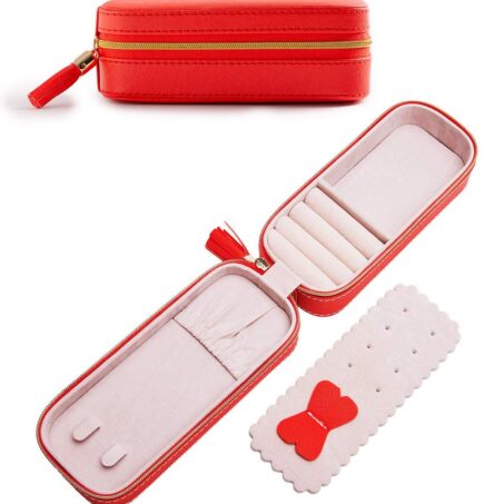 PACK 2 Red Travel Pouch – แพค 2 กล่องพกพาทรงยาวสีแดง**