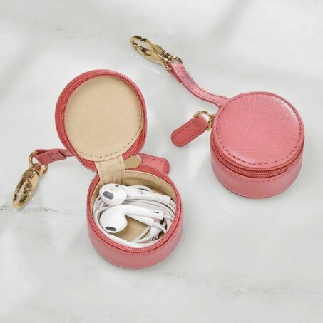 PINK COMPACT Round Travel Box – กล่องพกพาทรงกลมสีชมพู**