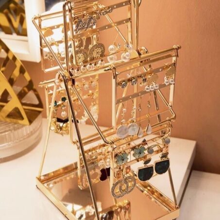 METAL TIER Standing Display – ฐานตั้งโชว์สร้อยคอ/ต่างหูโลหะ 3 ชั้น**