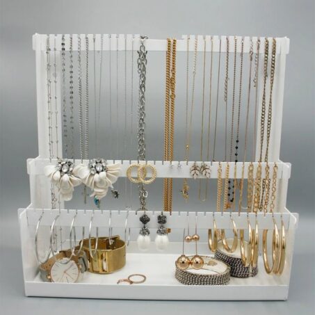 WHITE TIER Display Shelf – ชั้นวางโชว์เครื่องประดับ 3 ระดับ**