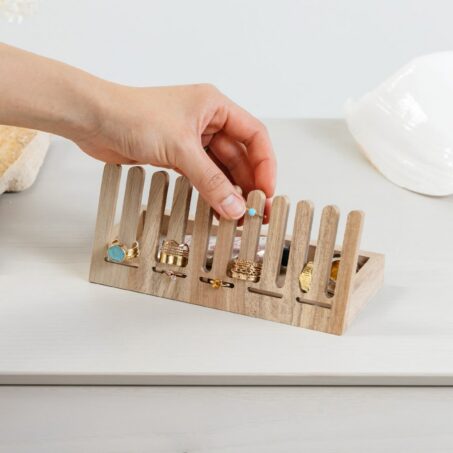 WOOD FENCE Earring Stand – ฐานโชว์ต่างหูลายรั้วไม้**